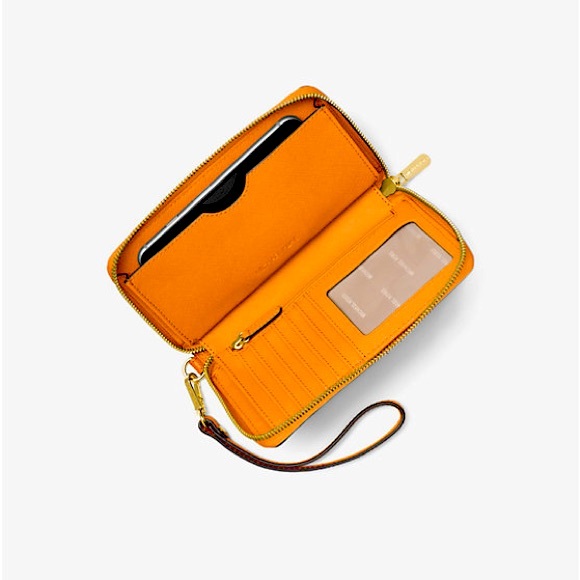 Michael Kors Large Leather Smartphone Wristlet VGUC - Picture 3 of 8